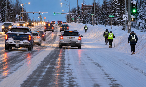 Alaska Roads Without Sidewalks